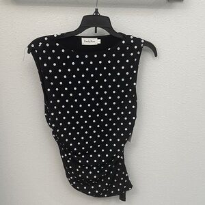 Black Polka Dot Sleeveless Tank